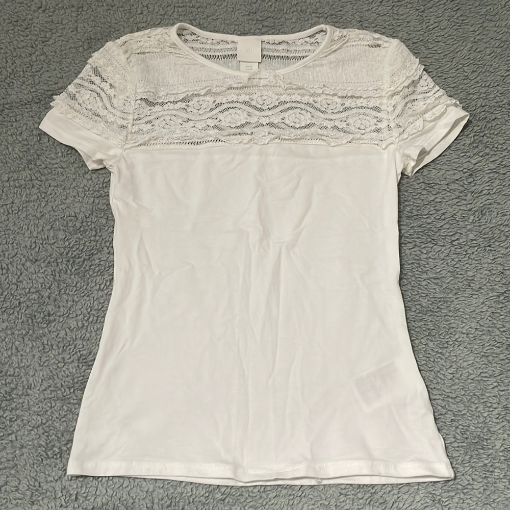 H&M Stretchy Lace T-Shirt